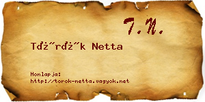 Török Netta névjegykártya